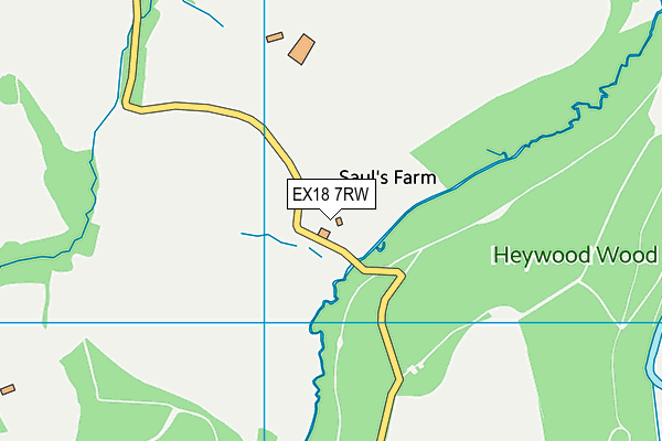 EX18 7RW map - OS VectorMap District (Ordnance Survey)