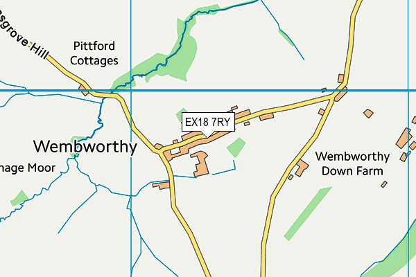 EX18 7RY map - OS VectorMap District (Ordnance Survey)