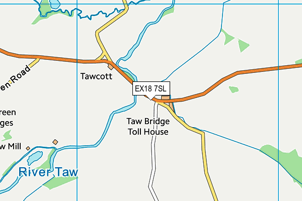 EX18 7SL map - OS VectorMap District (Ordnance Survey)