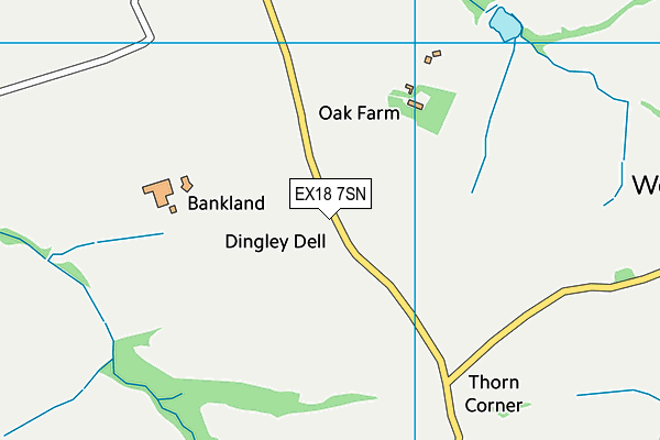 EX18 7SN map - OS VectorMap District (Ordnance Survey)