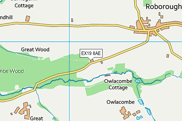 EX19 8AE map - OS VectorMap District (Ordnance Survey)