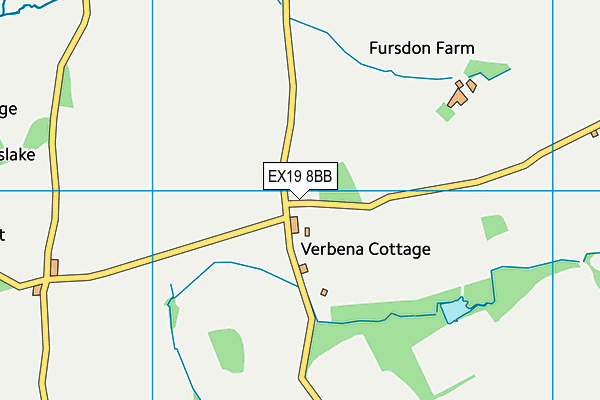 EX19 8BB map - OS VectorMap District (Ordnance Survey)