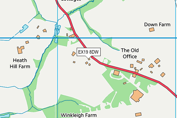 EX19 8DW map - OS VectorMap District (Ordnance Survey)