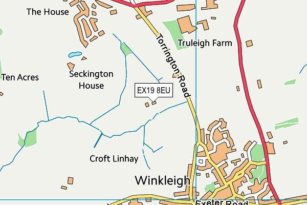 EX19 8EU map - OS VectorMap District (Ordnance Survey)