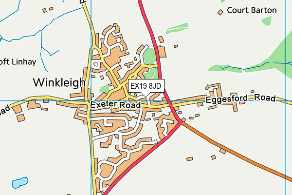 EX19 8JD map - OS VectorMap District (Ordnance Survey)