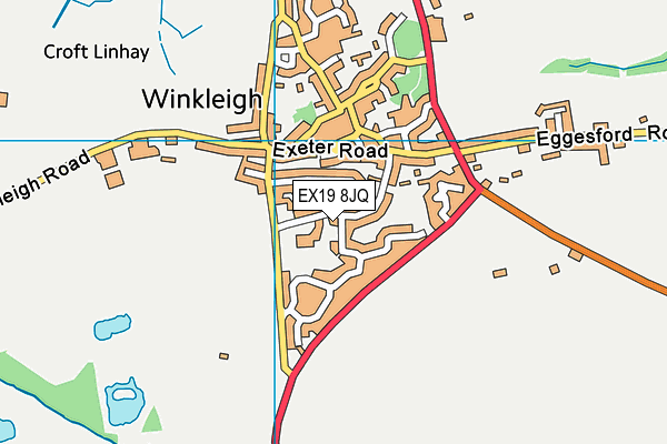 Winkleigh Primary School map (EX19 8JQ) - OS VectorMap District (Ordnance Survey)