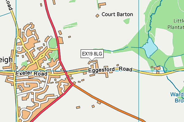 EX19 8LG map - OS VectorMap District (Ordnance Survey)