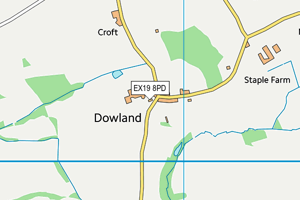 EX19 8PD map - OS VectorMap District (Ordnance Survey)