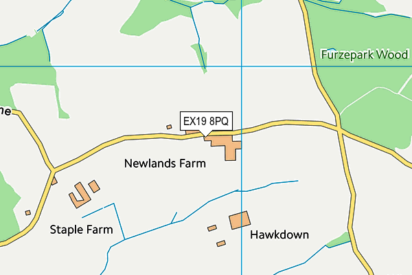 EX19 8PQ map - OS VectorMap District (Ordnance Survey)