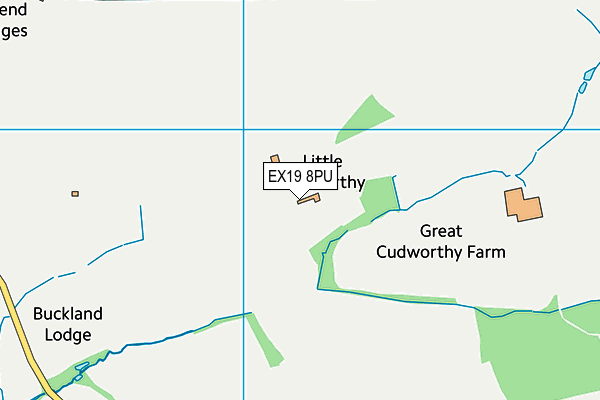 EX19 8PU map - OS VectorMap District (Ordnance Survey)