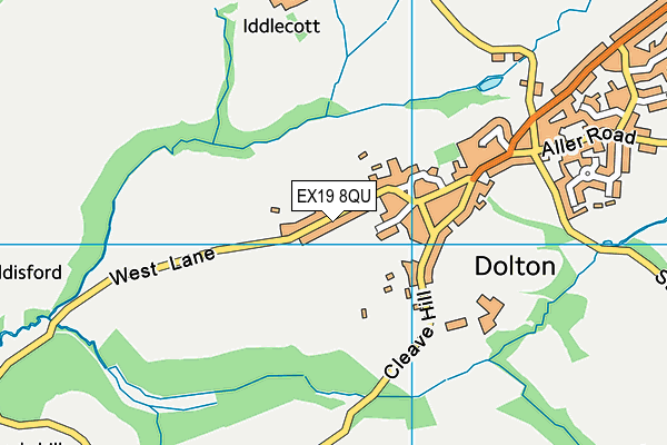 EX19 8QU map - OS VectorMap District (Ordnance Survey)