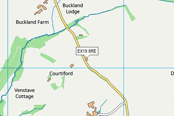 EX19 8RE map - OS VectorMap District (Ordnance Survey)