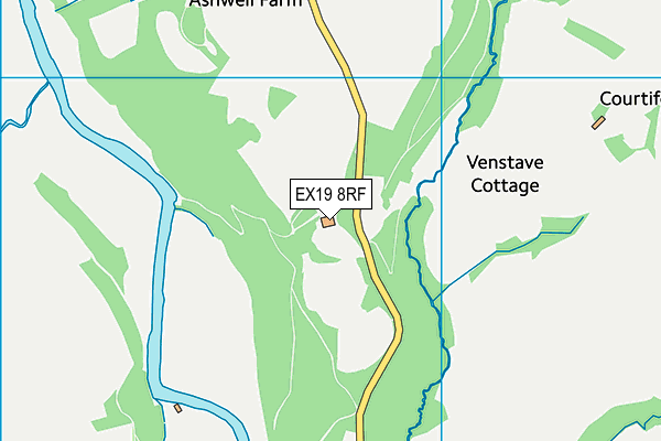 EX19 8RF map - OS VectorMap District (Ordnance Survey)