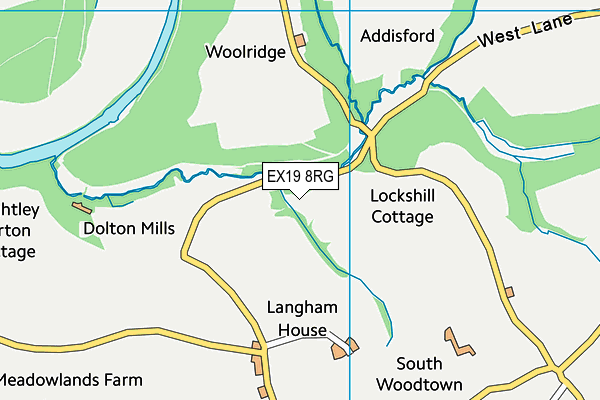 EX19 8RG map - OS VectorMap District (Ordnance Survey)