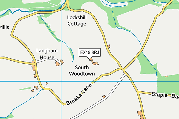 EX19 8RJ map - OS VectorMap District (Ordnance Survey)