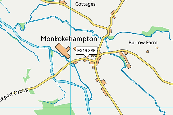 EX19 8SF map - OS VectorMap District (Ordnance Survey)