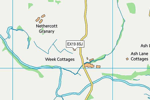 EX19 8SJ map - OS VectorMap District (Ordnance Survey)
