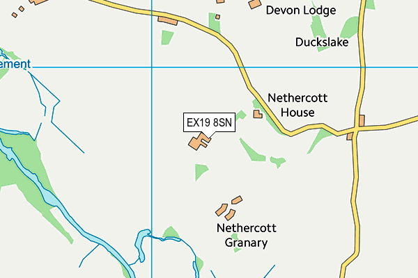 EX19 8SN map - OS VectorMap District (Ordnance Survey)