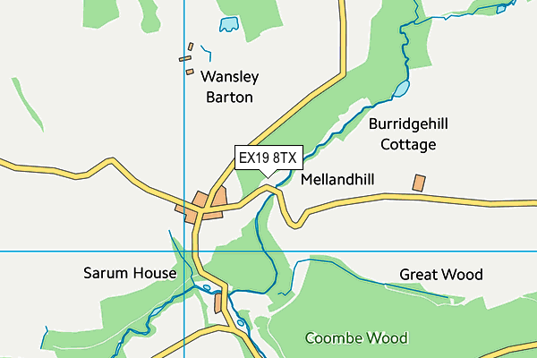 EX19 8TX map - OS VectorMap District (Ordnance Survey)