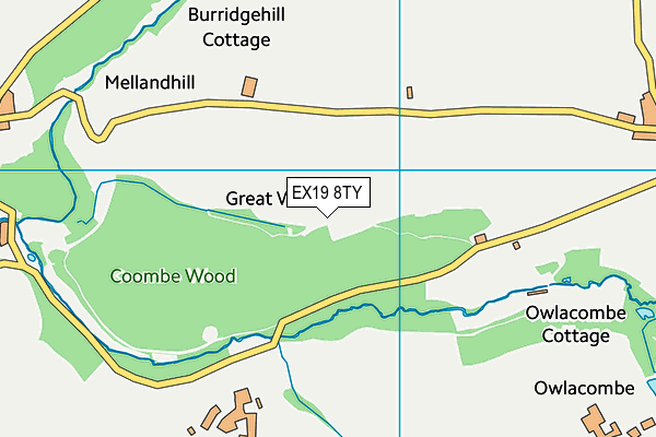 EX19 8TY map - OS VectorMap District (Ordnance Survey)