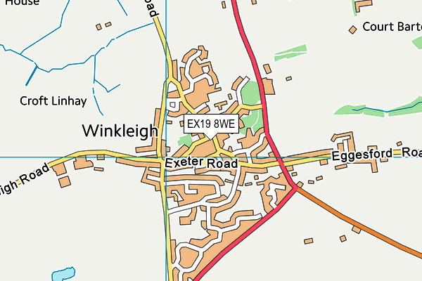 EX19 8WE map - OS VectorMap District (Ordnance Survey)