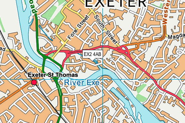 EX2 4AB map - OS VectorMap District (Ordnance Survey)