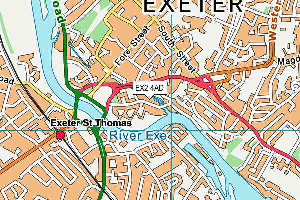 EX2 4AD map - OS VectorMap District (Ordnance Survey)