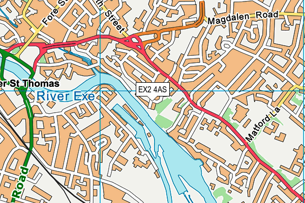 EX2 4AS map - OS VectorMap District (Ordnance Survey)