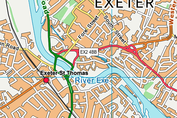 EX2 4BB map - OS VectorMap District (Ordnance Survey)