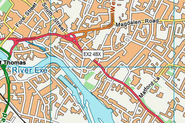 EX2 4BX map - OS VectorMap District (Ordnance Survey)