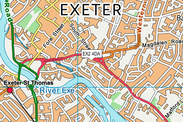 EX2 4DA map - OS VectorMap District (Ordnance Survey)