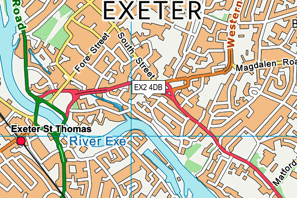 EX2 4DB map - OS VectorMap District (Ordnance Survey)