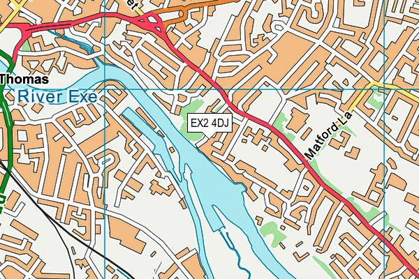 EX2 4DJ map - OS VectorMap District (Ordnance Survey)