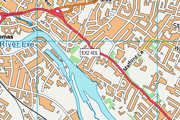 EX2 4DL map - OS VectorMap District (Ordnance Survey)