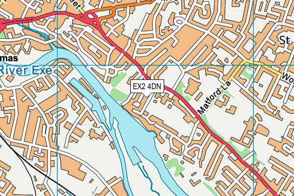 EX2 4DN map - OS VectorMap District (Ordnance Survey)