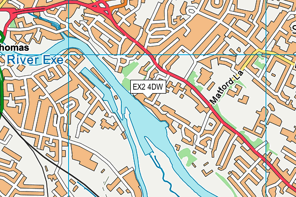 EX2 4DW map - OS VectorMap District (Ordnance Survey)