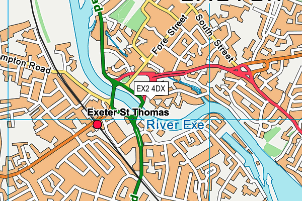 EX2 4DX map - OS VectorMap District (Ordnance Survey)