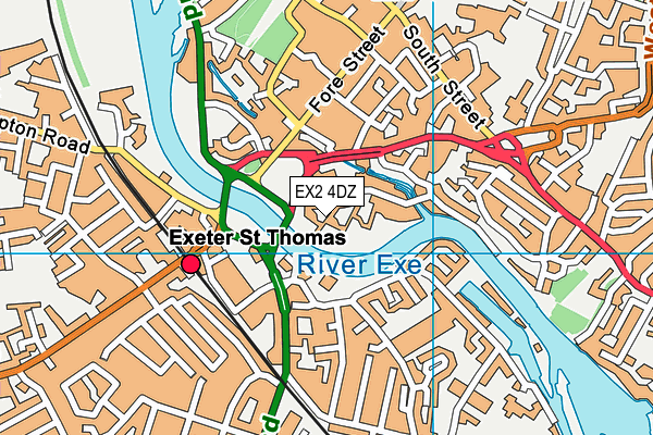 EX2 4DZ map - OS VectorMap District (Ordnance Survey)