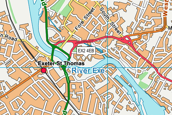 EX2 4EB map - OS VectorMap District (Ordnance Survey)