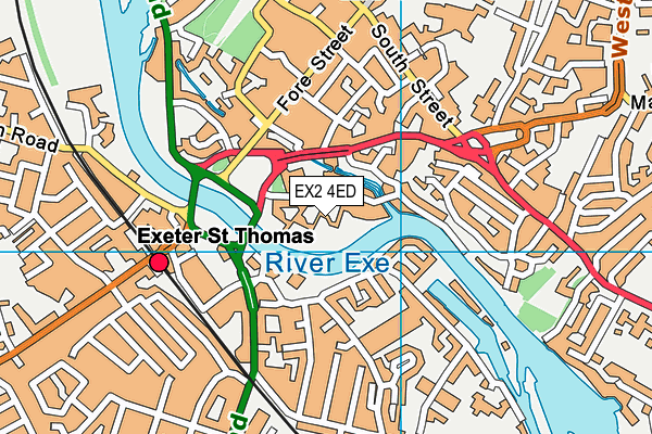 EX2 4ED map - OS VectorMap District (Ordnance Survey)