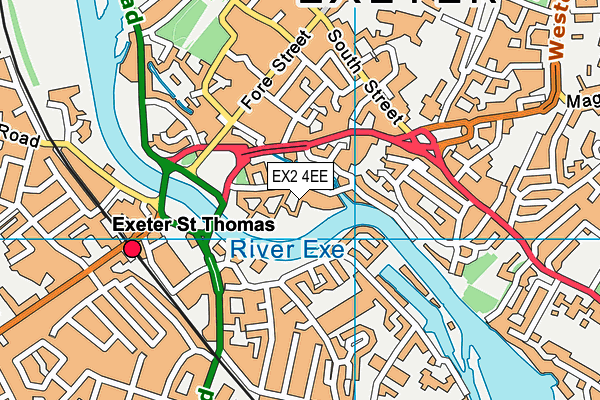 EX2 4EE map - OS VectorMap District (Ordnance Survey)