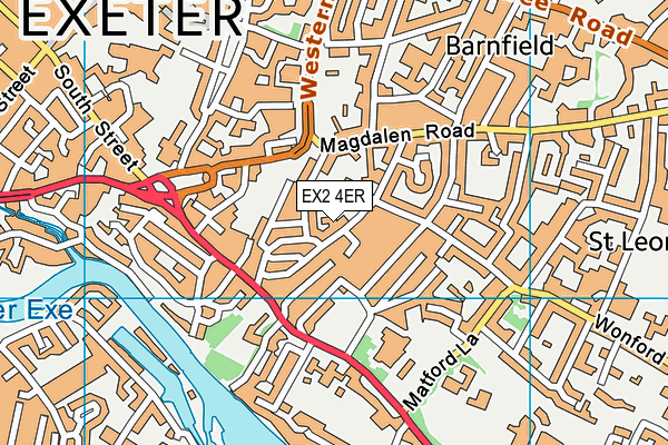 EX2 4ER map - OS VectorMap District (Ordnance Survey)
