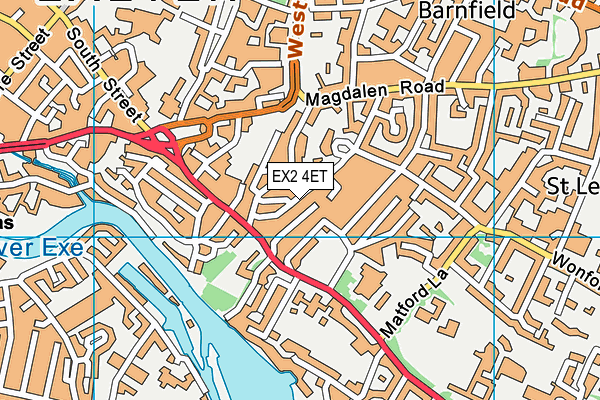 EX2 4ET map - OS VectorMap District (Ordnance Survey)