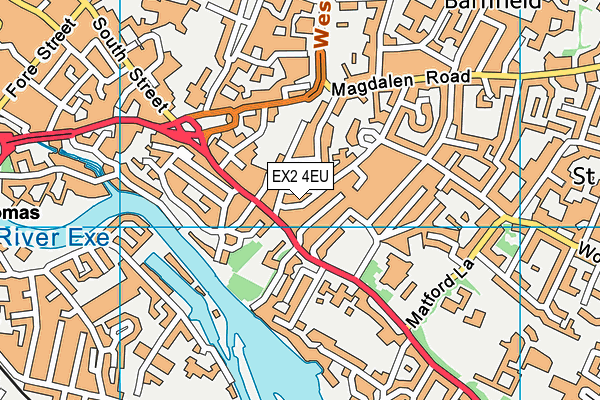 EX2 4EU map - OS VectorMap District (Ordnance Survey)