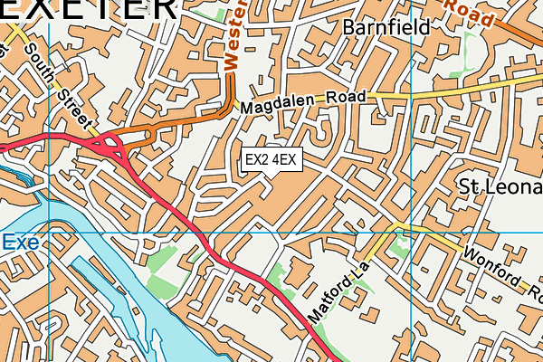 EX2 4EX map - OS VectorMap District (Ordnance Survey)