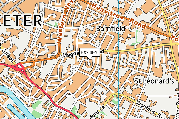 EX2 4EY map - OS VectorMap District (Ordnance Survey)