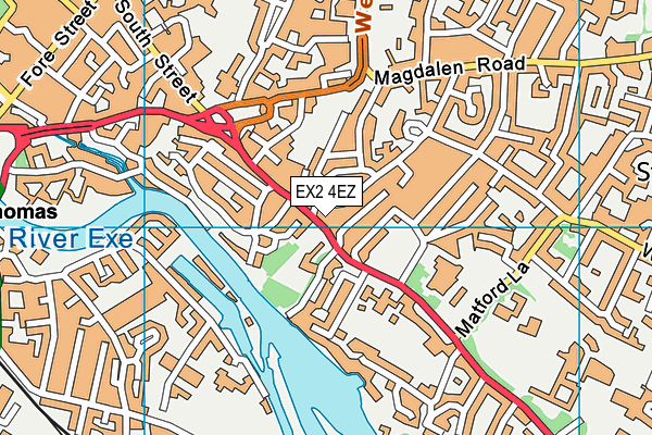 EX2 4EZ map - OS VectorMap District (Ordnance Survey)