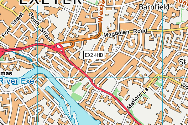 EX2 4HD map - OS VectorMap District (Ordnance Survey)