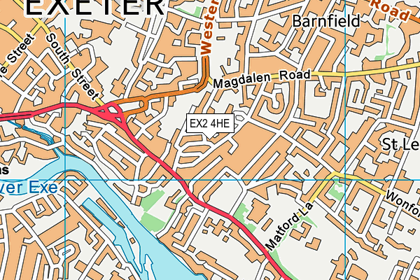 EX2 4HE map - OS VectorMap District (Ordnance Survey)