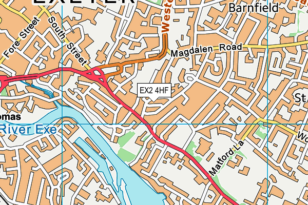 EX2 4HF map - OS VectorMap District (Ordnance Survey)